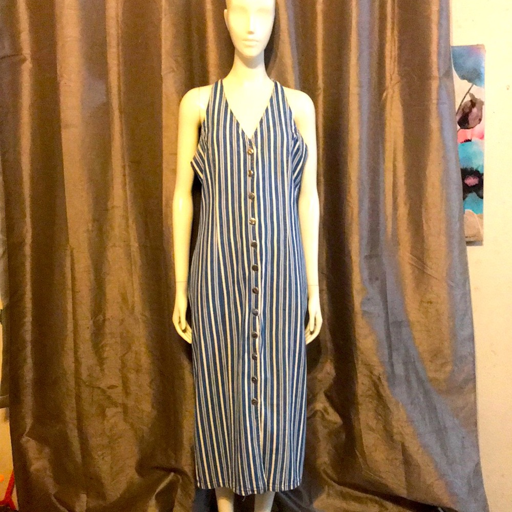 Cute Striped Denim Dress